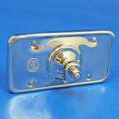 395C-badge: Rectangular rear view mirror - 152mm x 82mm, equivalent to Lucas Type 160 - Chrome plated with 20mm 'Toby' medallion from £152.75 each