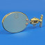 Stamped oval mirror in polished brass finish