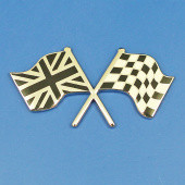 CHEQUFB: Crossed flags - Black, white and chrome from £9.37 each