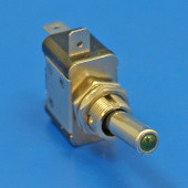 EX894G: Green LED illuminated chrome toggle switch - Off/On from £11.29 each