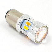 CSILEDWW: Warm White & Amber 6V &12V LED Combined Side & Indicator lamp - SBC BA15D fitting from £9.55 each