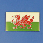 WALESSA: Welsh flag - 50mm self adhesive enamelled badge from £10.16 each