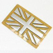 UNIONCUT: Union jack flag badge, cut out plastic chrome, self adhesive from £10.39 each
