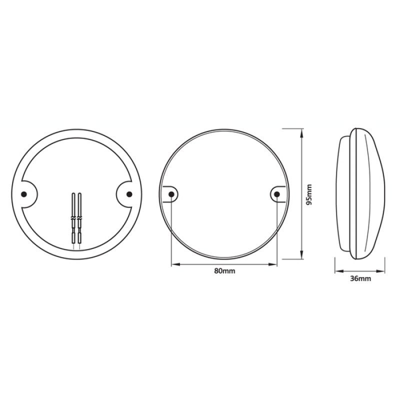Ring Led Rear Light RCV4508: Ring, LED Rear fog light, clear lens 95mm for Classic ...
